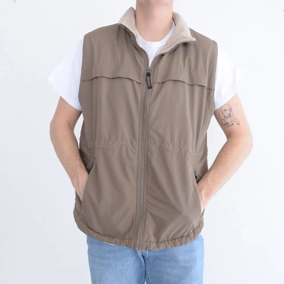 Vintage Woolrich Tan w/ Fleece Liner Vest size  See Measurements in Photo - Picture 3 of 10